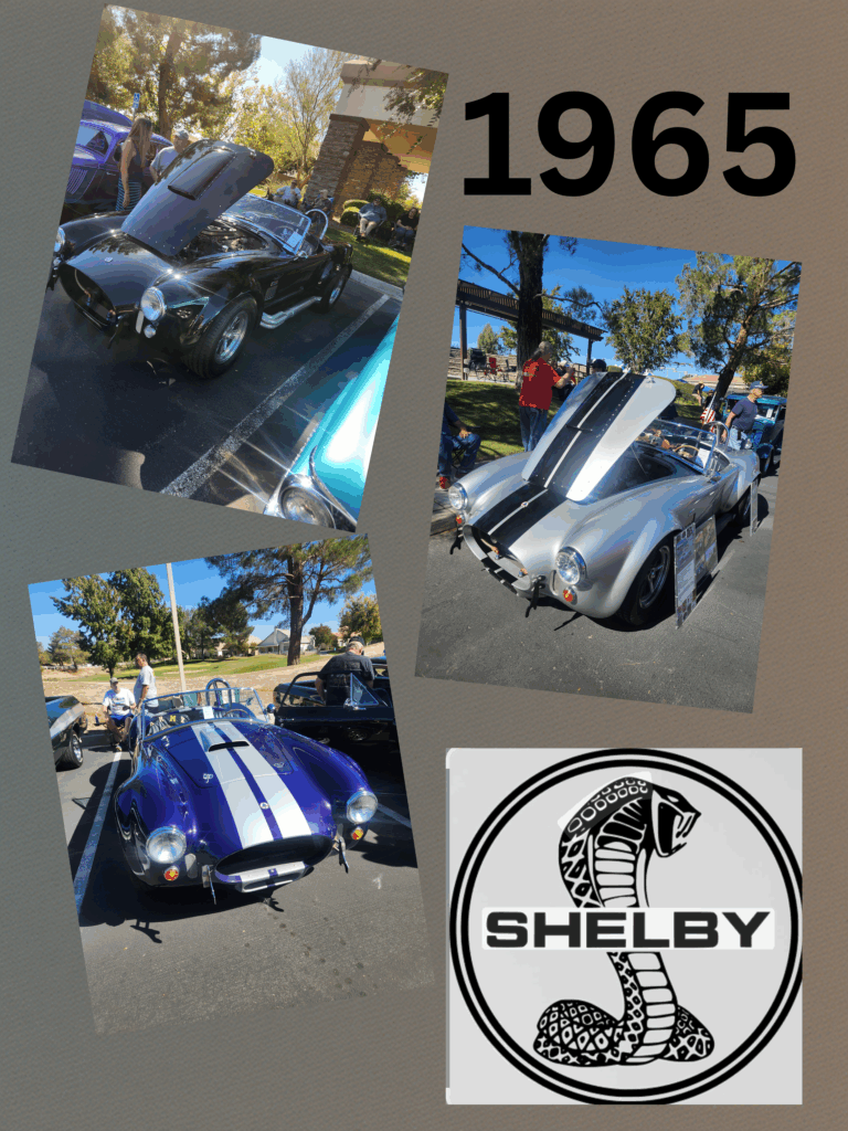 Three 1965 Shelby Cobras at the Mariposa Lodge Classic Car Show in Apple Valley